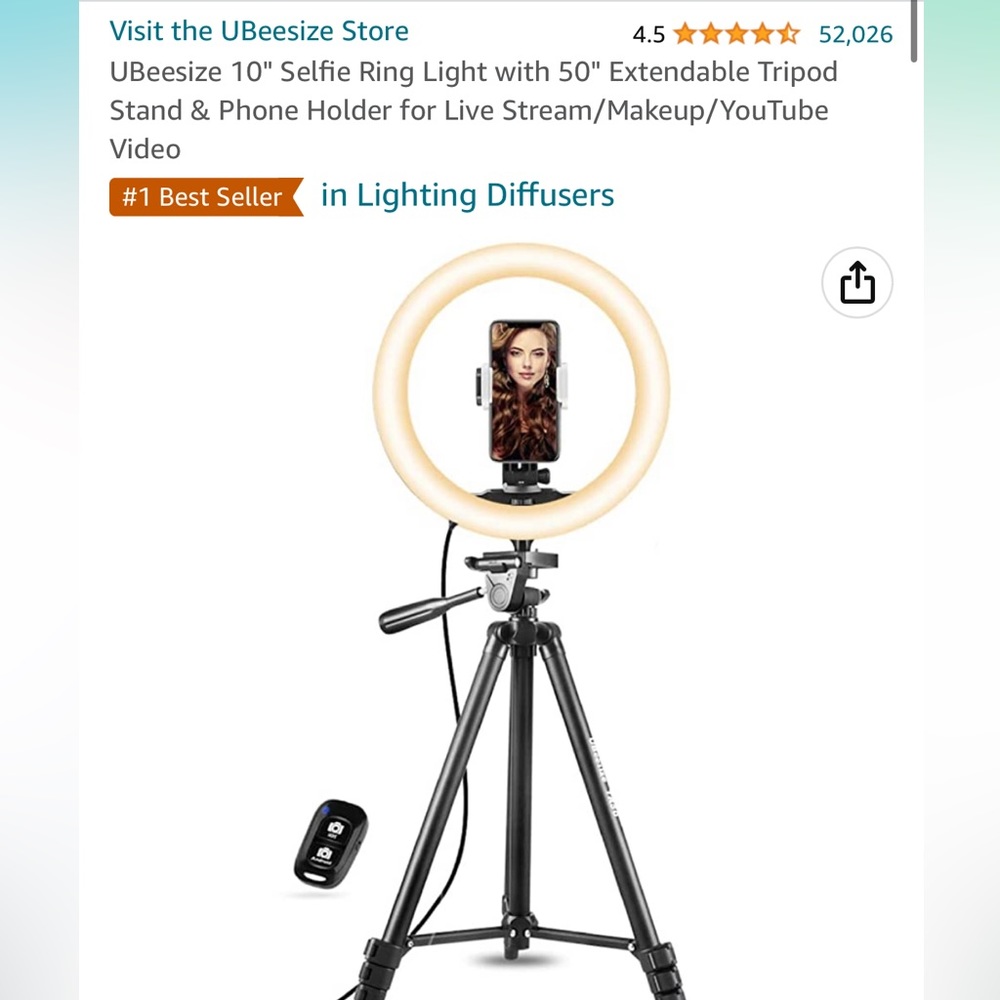 Upgraded Dimmable Selfie Ring! Never used. Excellent condition. New.
